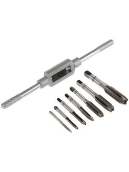 Набор метчиков ТУНДРА, М3 - М12 + метчикодержатель, 8 предметов