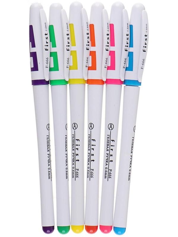 Набор гелевых ручек, 6 цветов, корпус с цветными вставками, в блистере