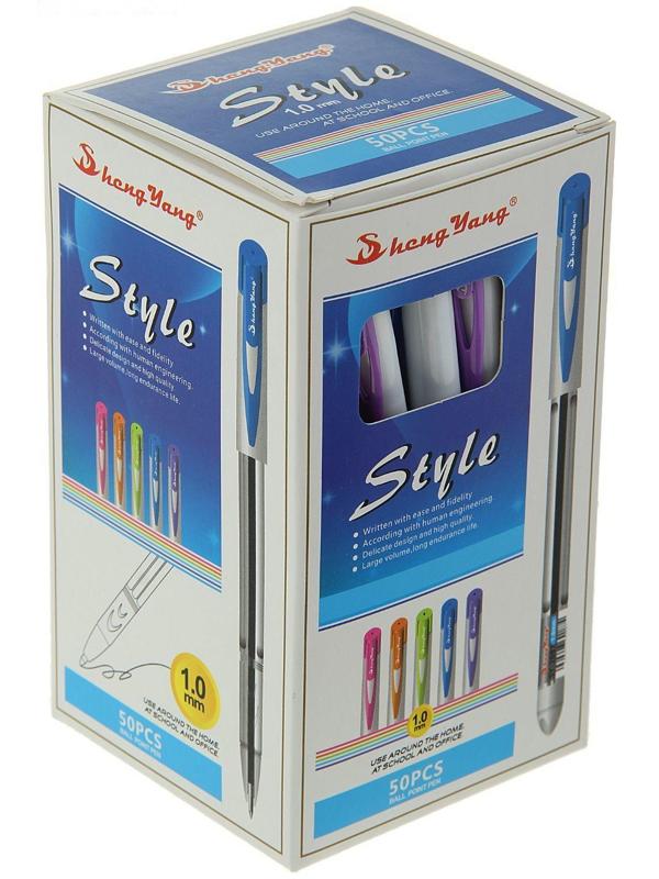 Ручка шариковая 1.0 мм, стержень синий, корпус тонированный с цветным колпачком, МИКС