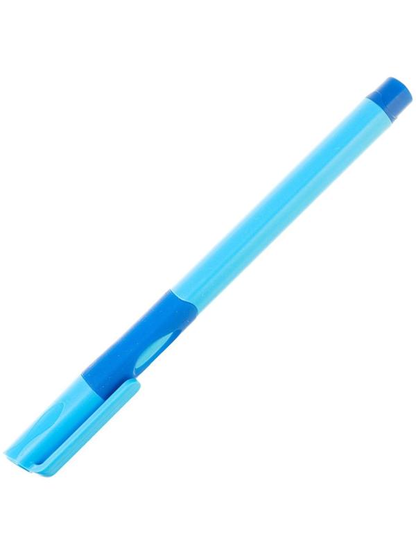 Ручка шариковая 0.7 мм, стержень синий, корпус синий с резиновым держателем, для правшей (цена за 1 штуку)