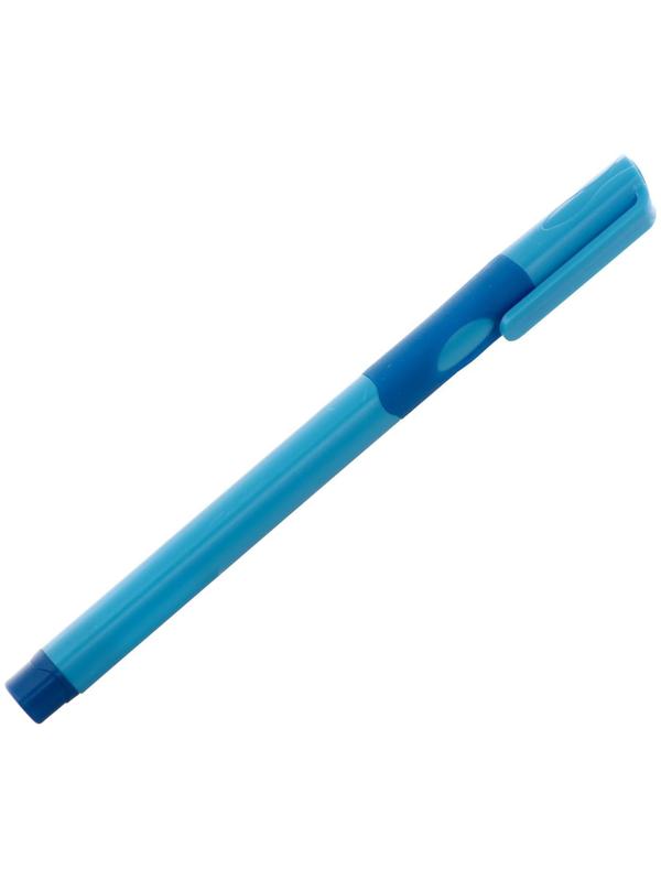 Ручка шариковая 0.7 мм, стержень синий, корпус синий с резиновым держателем, для правшей (цена за 1 штуку)