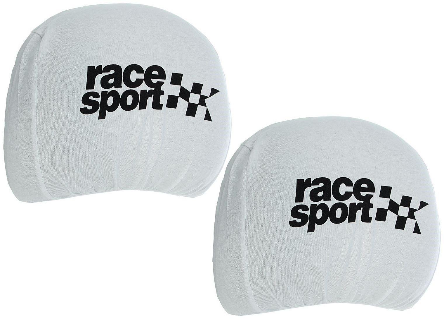 Чехлы на подголовник Race Sport, белые, набор 2 шт