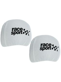 Чехлы на подголовник Race Sport, белые, набор 2 шт