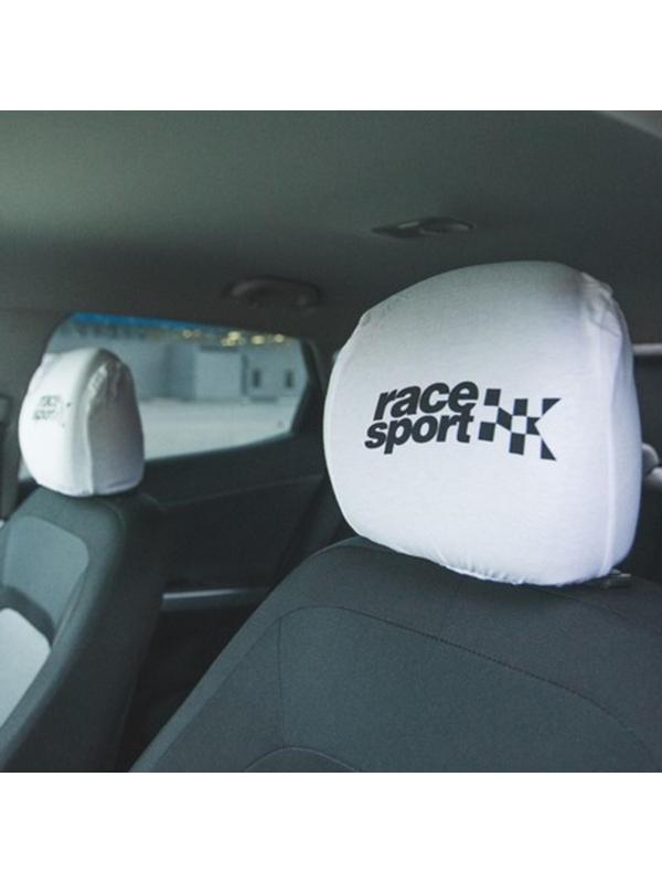 Чехлы на подголовник Race Sport, белые, набор 2 шт