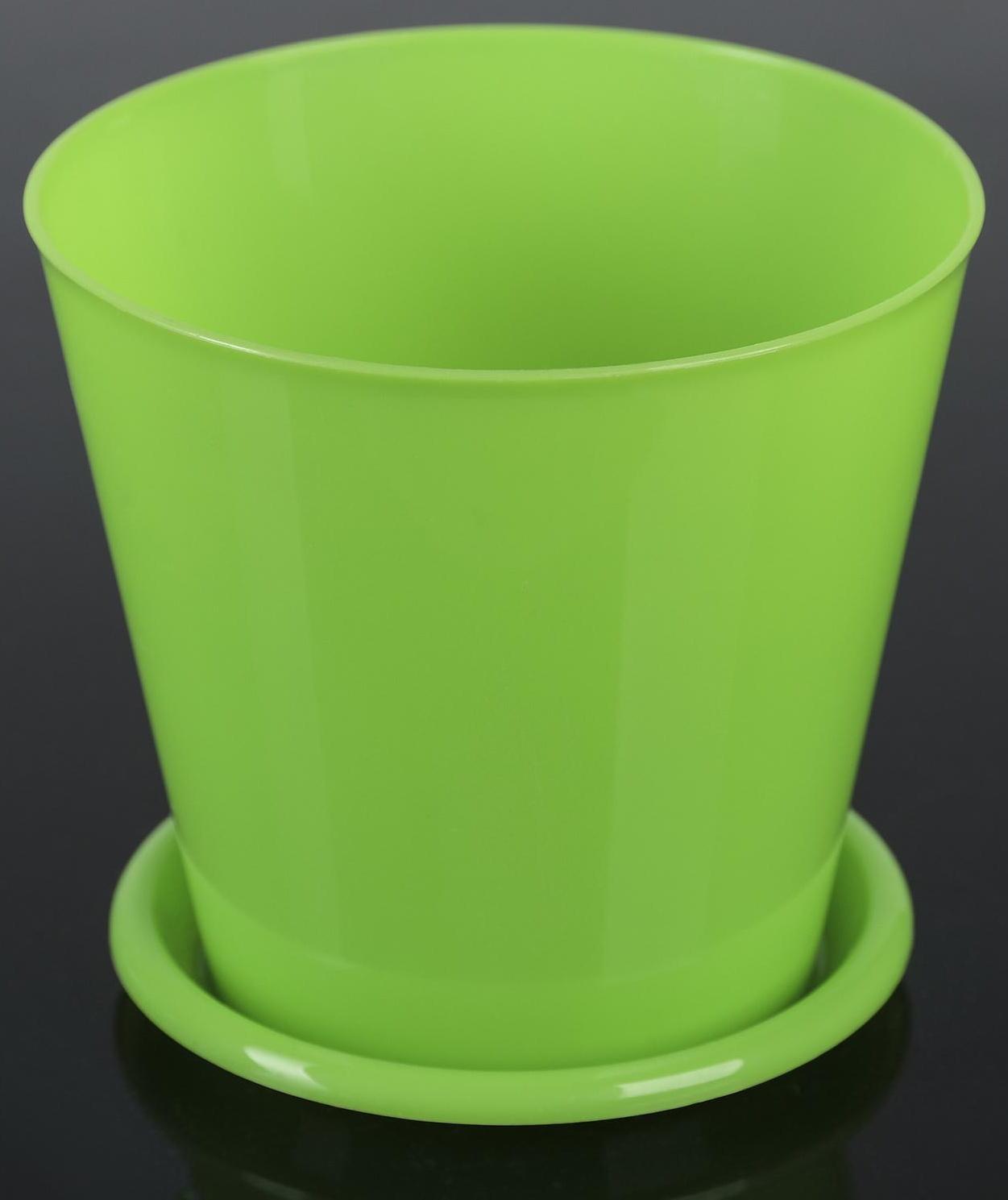 Горшок с поддоном для орхидей Доляна, 0,8 л, цвет зелёный