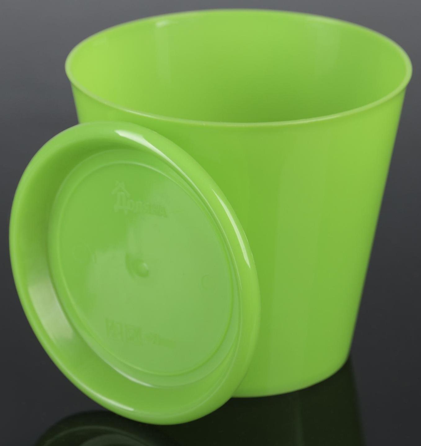 Горшок с поддоном для орхидей Доляна, 0,8 л, цвет зелёный