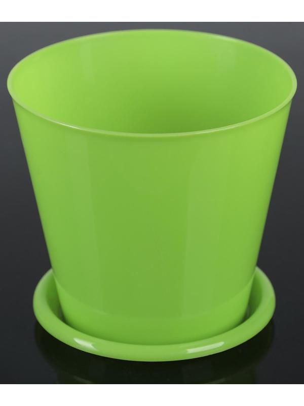 Горшок с поддоном для орхидей Доляна, 0,8 л, цвет зелёный