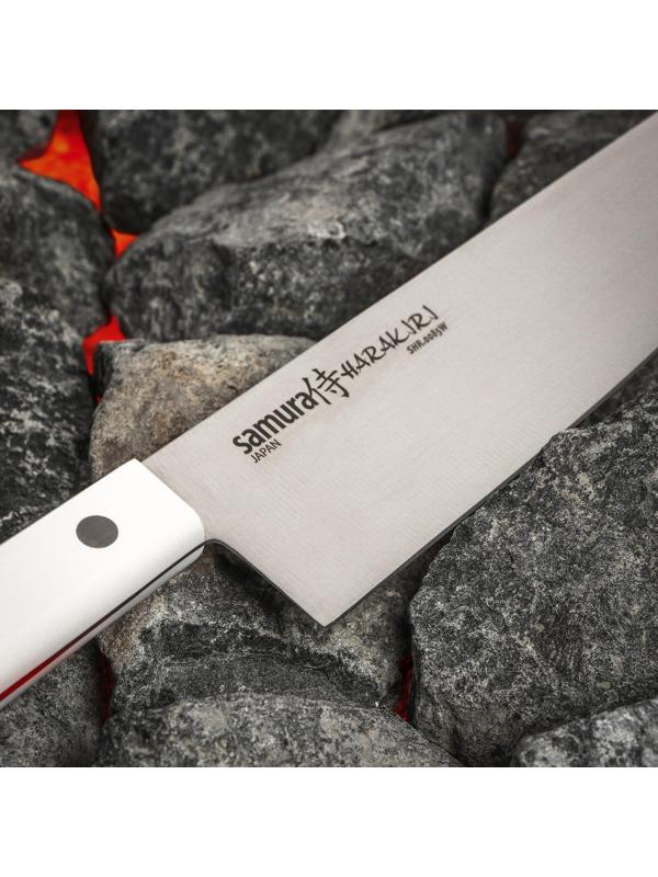 Нож кухонный Samura HARAKIRI, шеф, лезвие 20,8 см, белая рукоять
