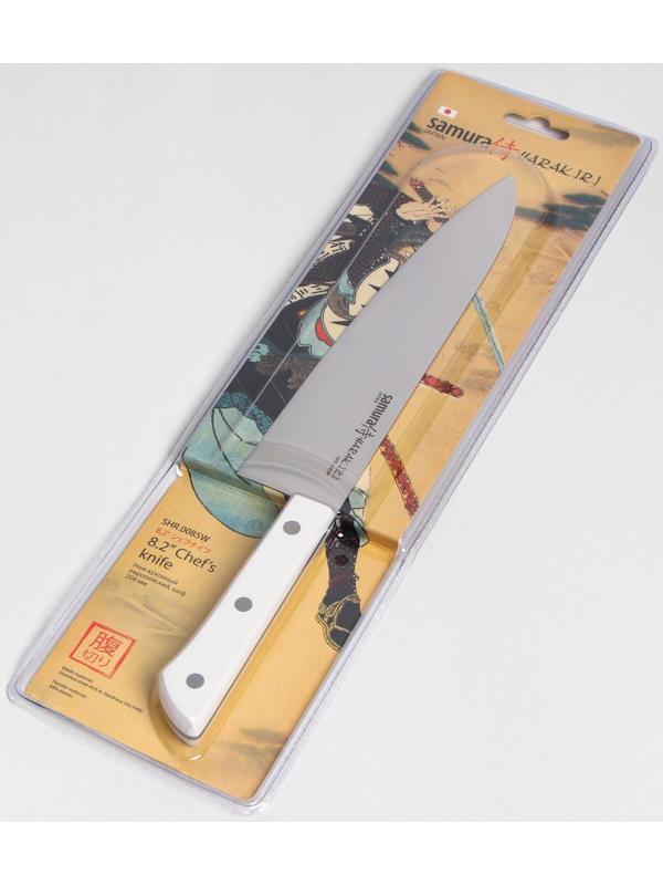 Нож кухонный Samura HARAKIRI, шеф, лезвие 20,8 см, белая рукоять