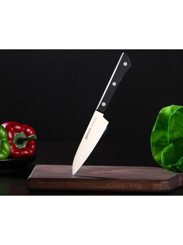 Нож кухонный Samura HARAKIRI, для овощей, лезвие 10 см, чёрная рукоять