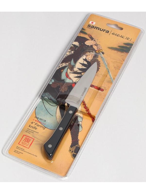 Нож кухонный Samura HARAKIRI, для овощей, лезвие 10 см, чёрная рукоять