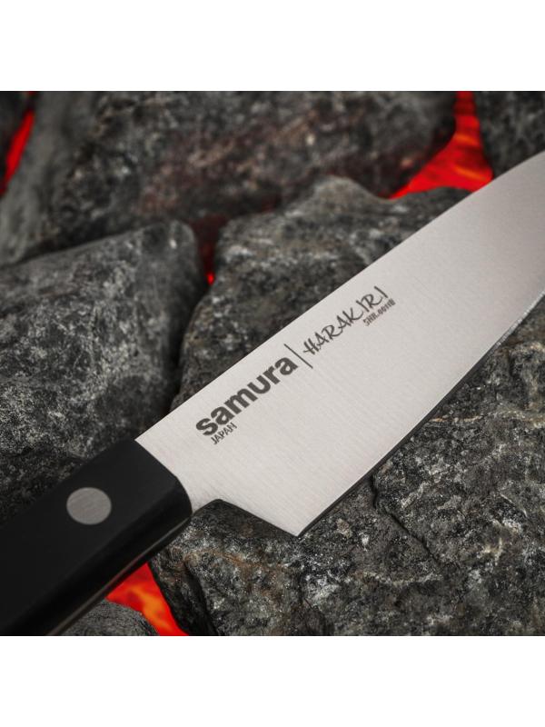 Нож кухонный Samura HARAKIRI, для овощей, лезвие 10 см, чёрная рукоять