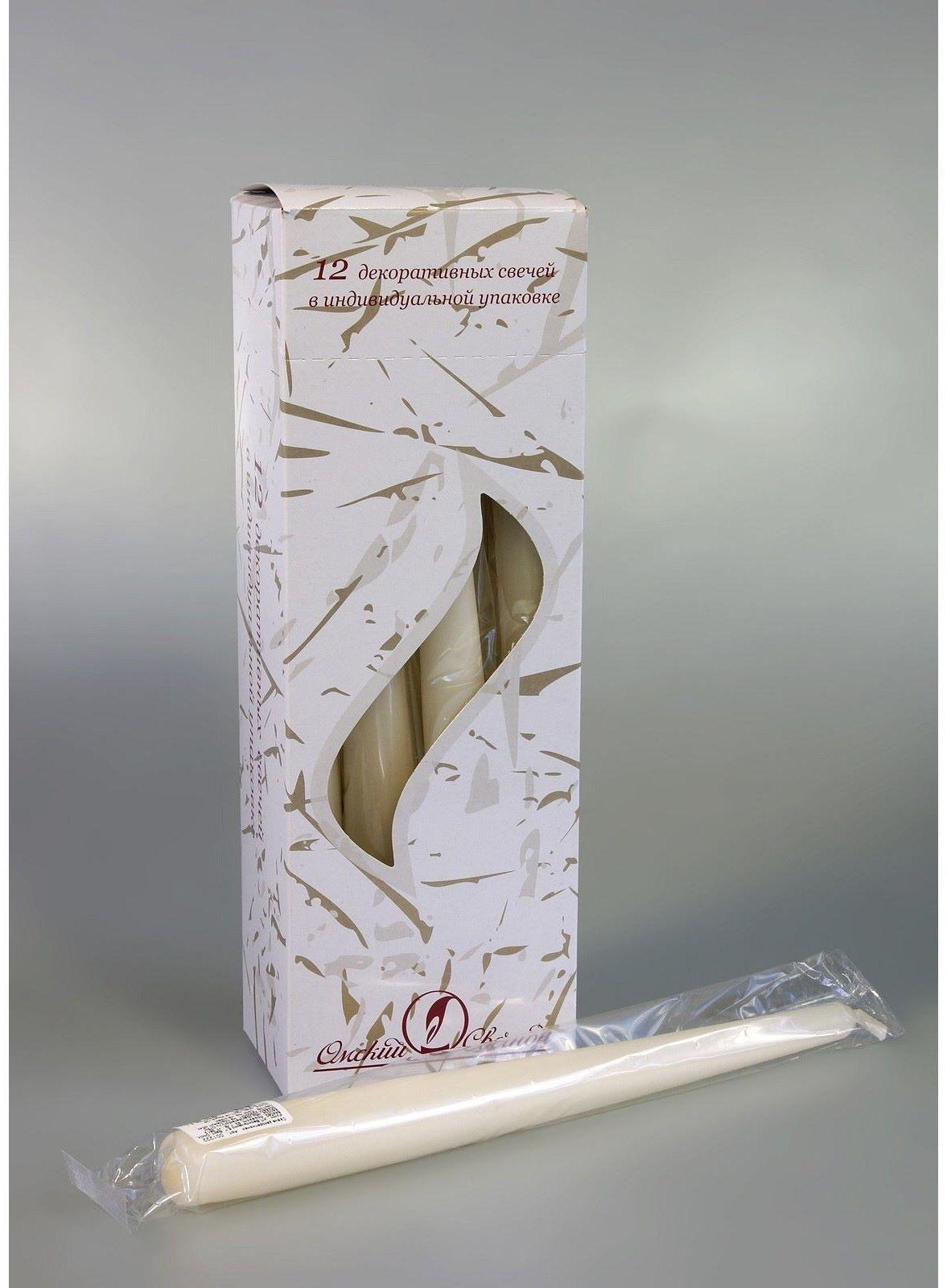 Свеча античная, 2,3х 24,5 см, 5 ч, 55 г, слоновая кость