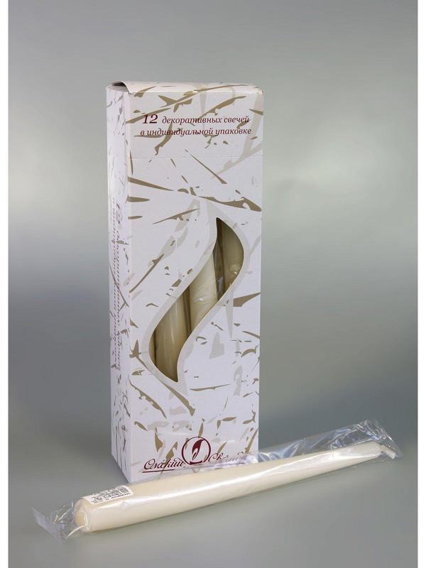 Свеча античная, 2,3х 24,5 см, 5 ч, 55 г, слоновая кость