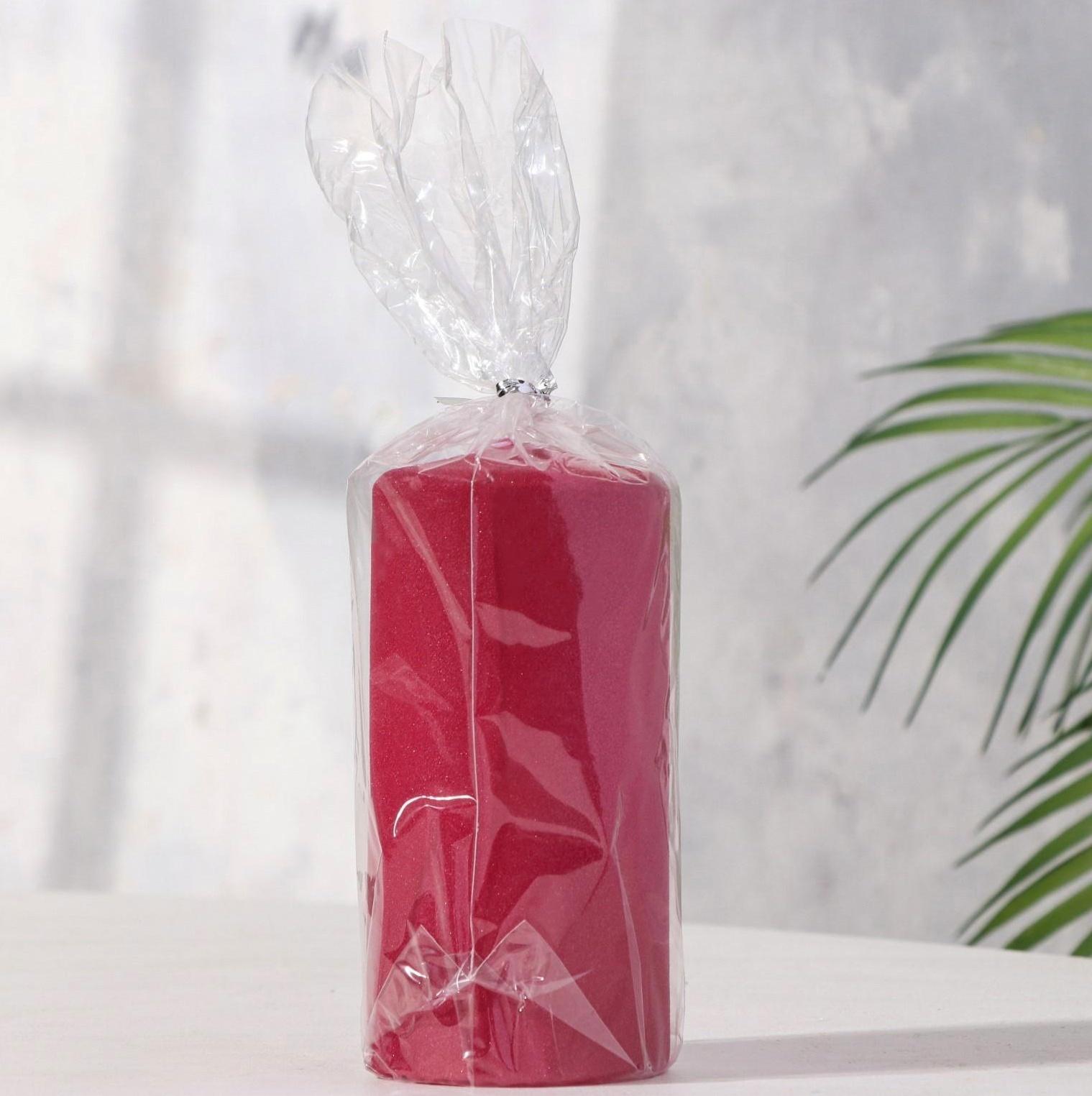 Свеча - цилиндр, 6х12,5 см, 35 ч, 275 г, рубиновый бархат