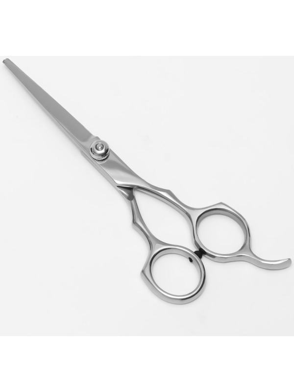 Ножницы парикмахерские с упором, лезвие — 5,5 см, цвет серебристый