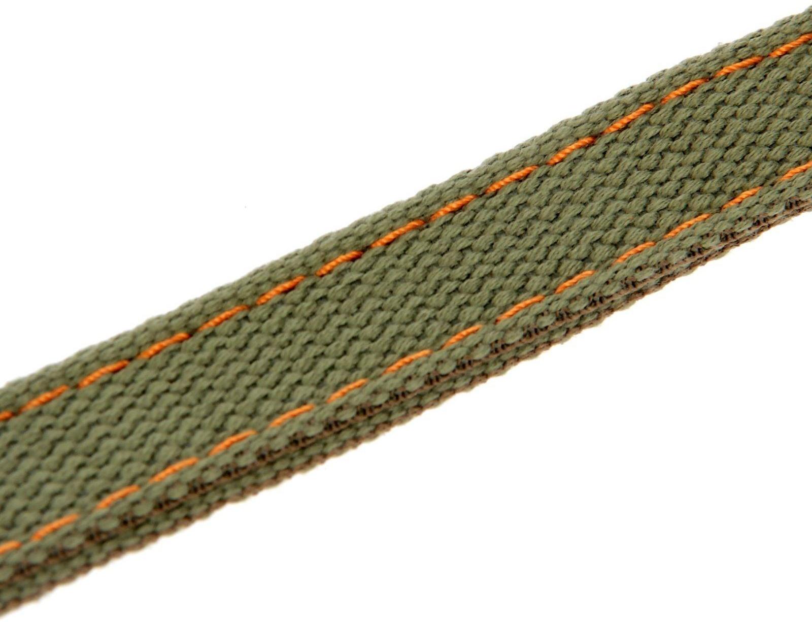 Ошейник брезентовый двухслойный, 50 х 2 см, ОШ 25-35 см, хаки