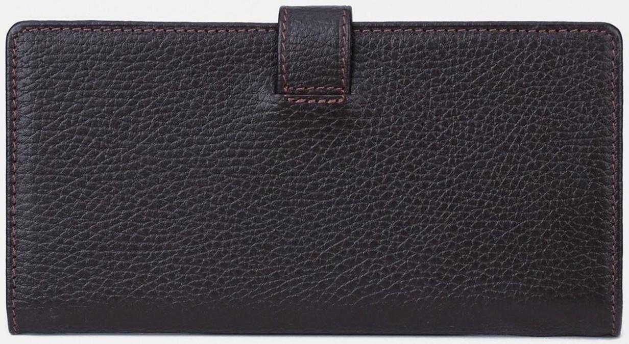 Портмоне на кнопке, для купюр, для карт, для монет, цвет коричневый