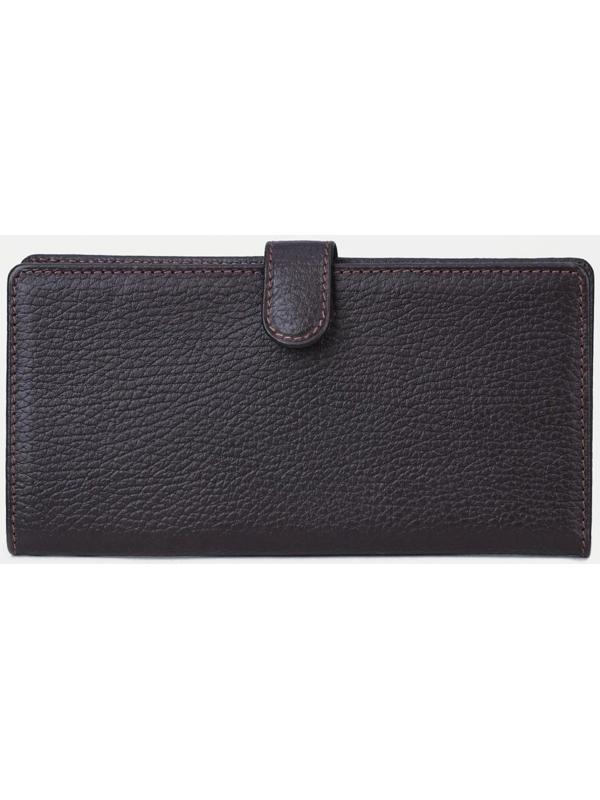 Портмоне на кнопке, для купюр, для карт, для монет, цвет коричневый