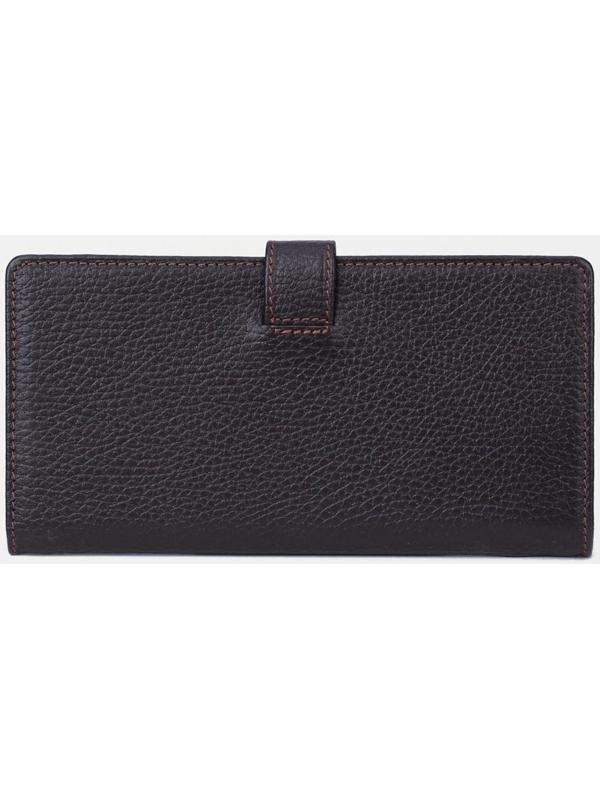 Портмоне на кнопке, для купюр, для карт, для монет, цвет коричневый