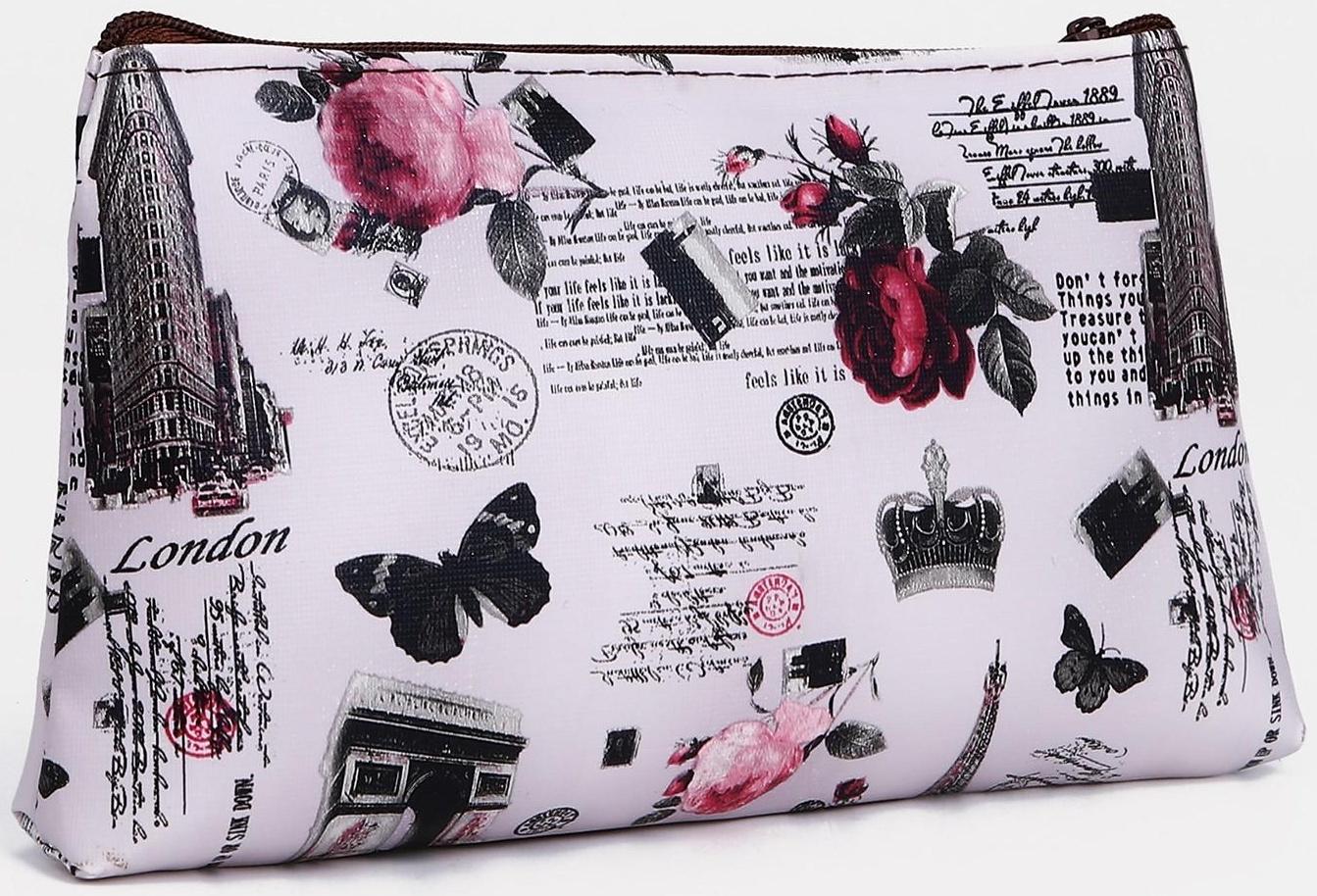 Косметичка на молнии, цвет серый