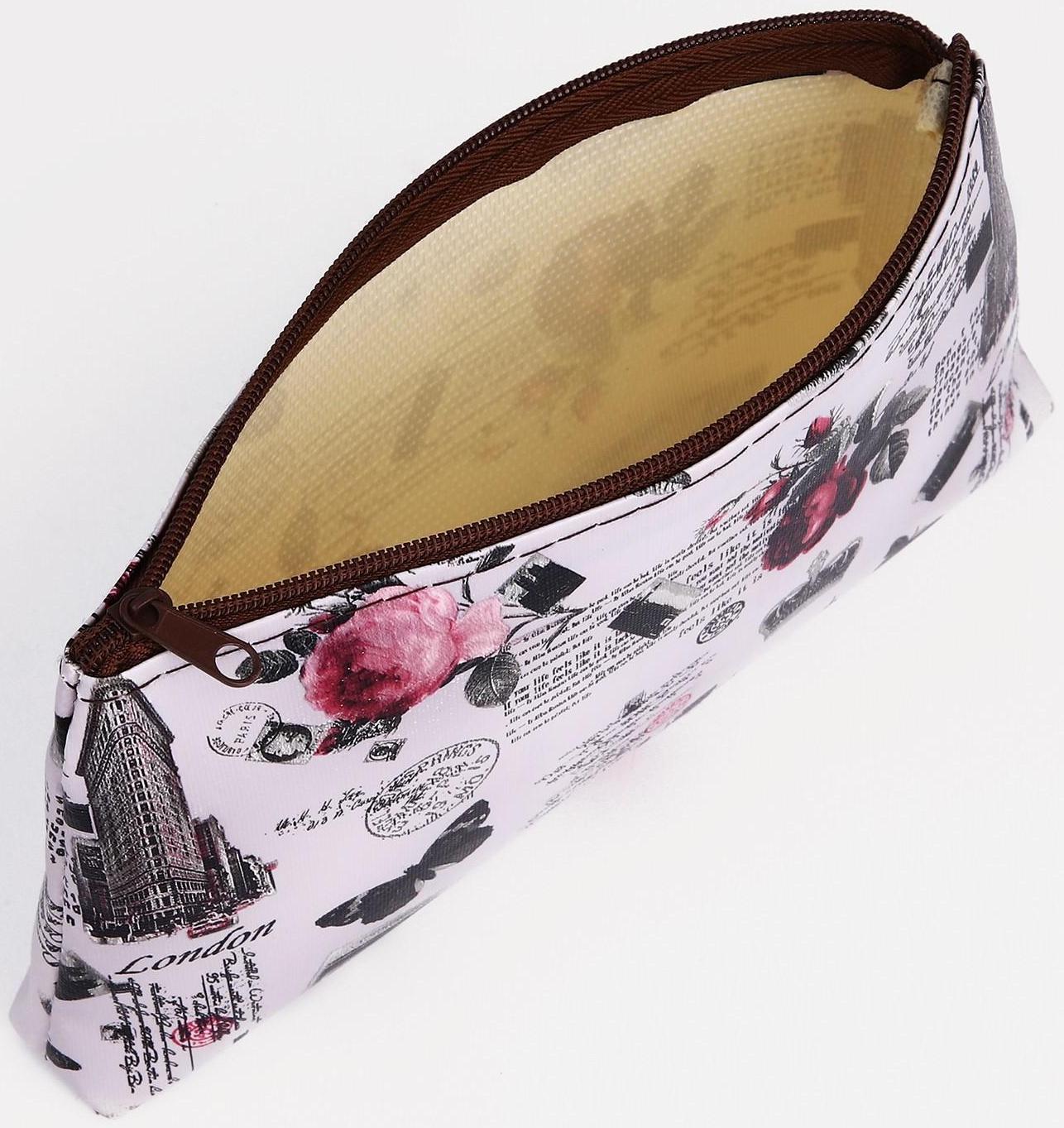 Косметичка на молнии, цвет серый