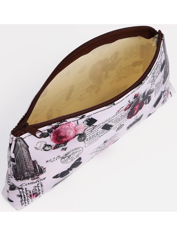 Косметичка на молнии, цвет серый