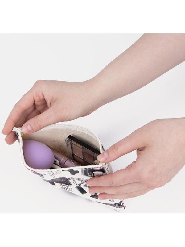 Косметичка на молнии, цвет бежевый