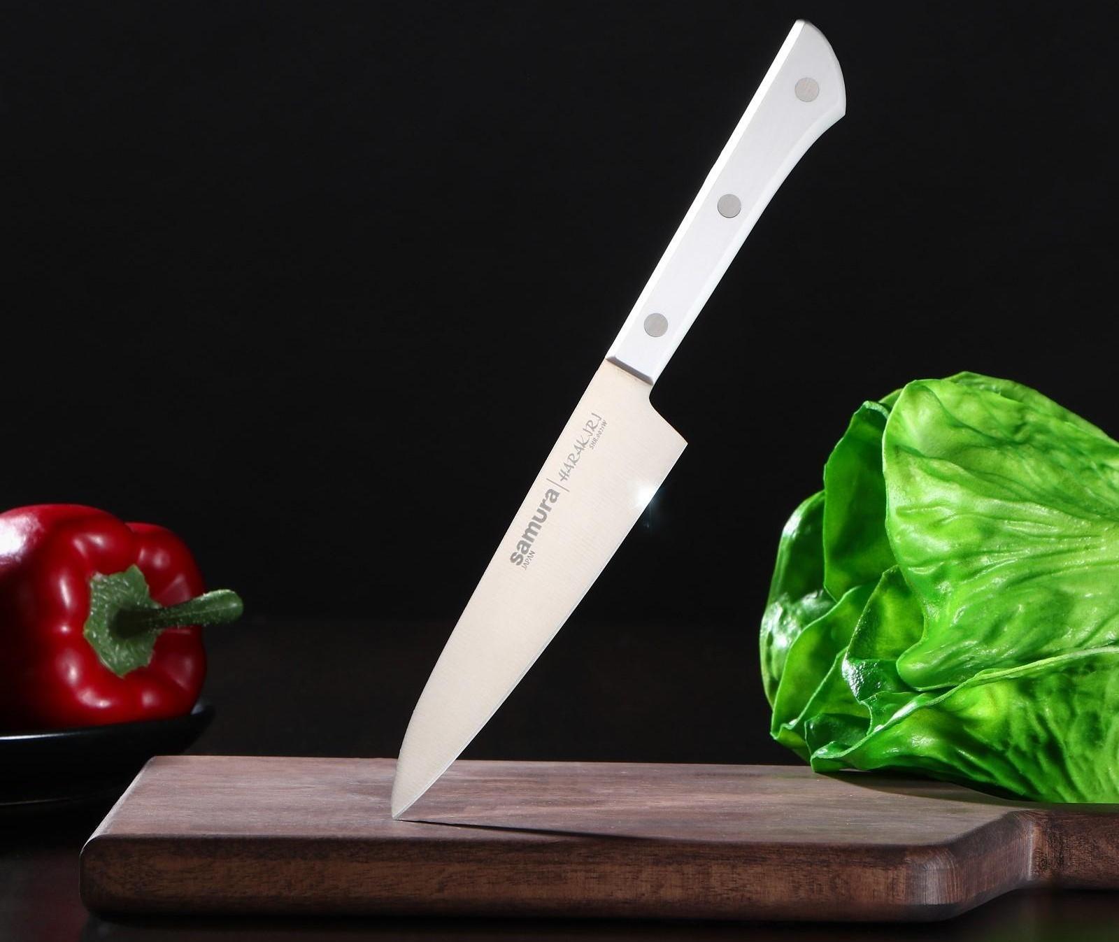 Нож кухонный Samura HARAKIRI, универсальный, лезвие 12 см, белая рукоять