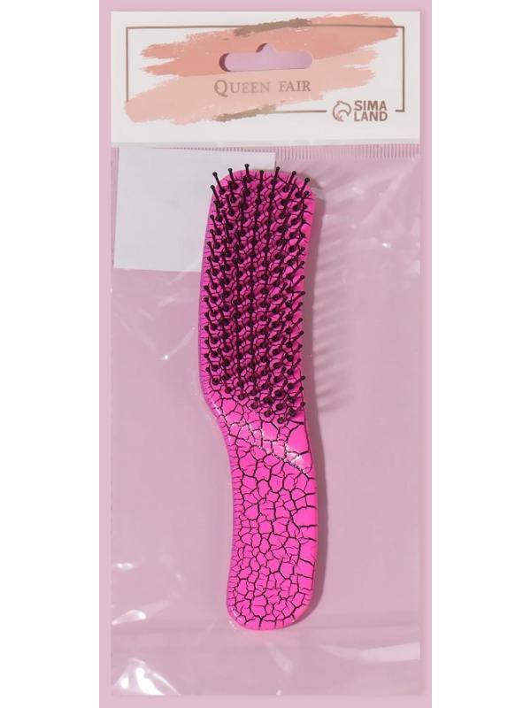 Расчёска массажная, 14,5 × 3 см, цвет розовый