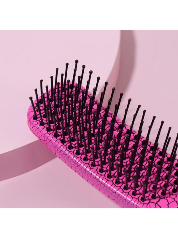 Расчёска массажная, 14,5 × 3 см, цвет розовый