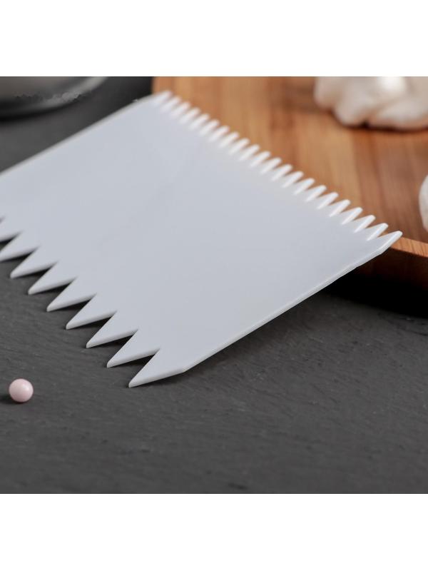 Шпатель кондитерский «Зубчики», 10,8×7,2 см