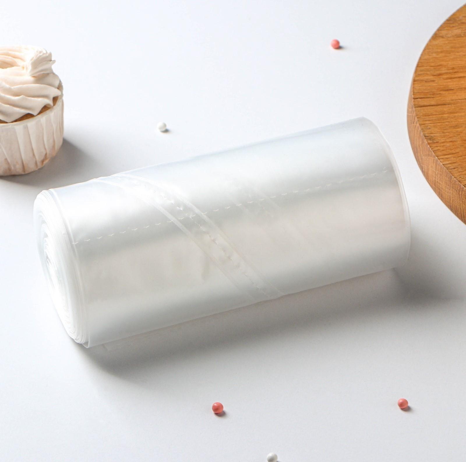 Мешок кондитерский, рулон 100 шт, 35×17 см, цвет прозрачный