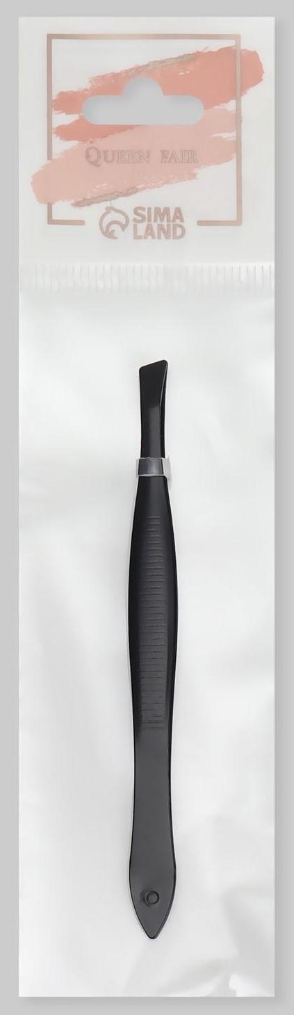 Пинцет скошенный, узкий, 8,5 см, цвет чёрный