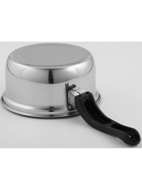 Сотейник из нержавеющей стали Доляна, 900 мл, d=15,5 см, пластиковая ручка, цвет серебряный