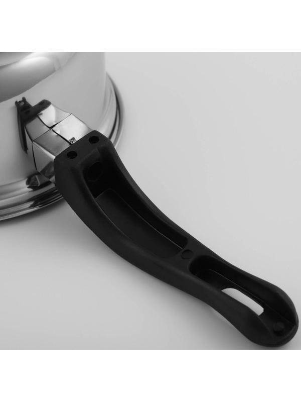 Сотейник из нержавеющей стали Доляна, 900 мл, d=15,5 см, пластиковая ручка, цвет серебряный