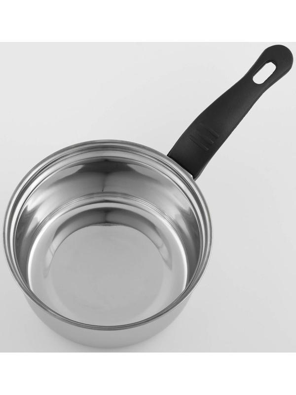 Сотейник из нержавеющей стали Доляна, 900 мл, d=15,5 см, пластиковая ручка, цвет серебряный