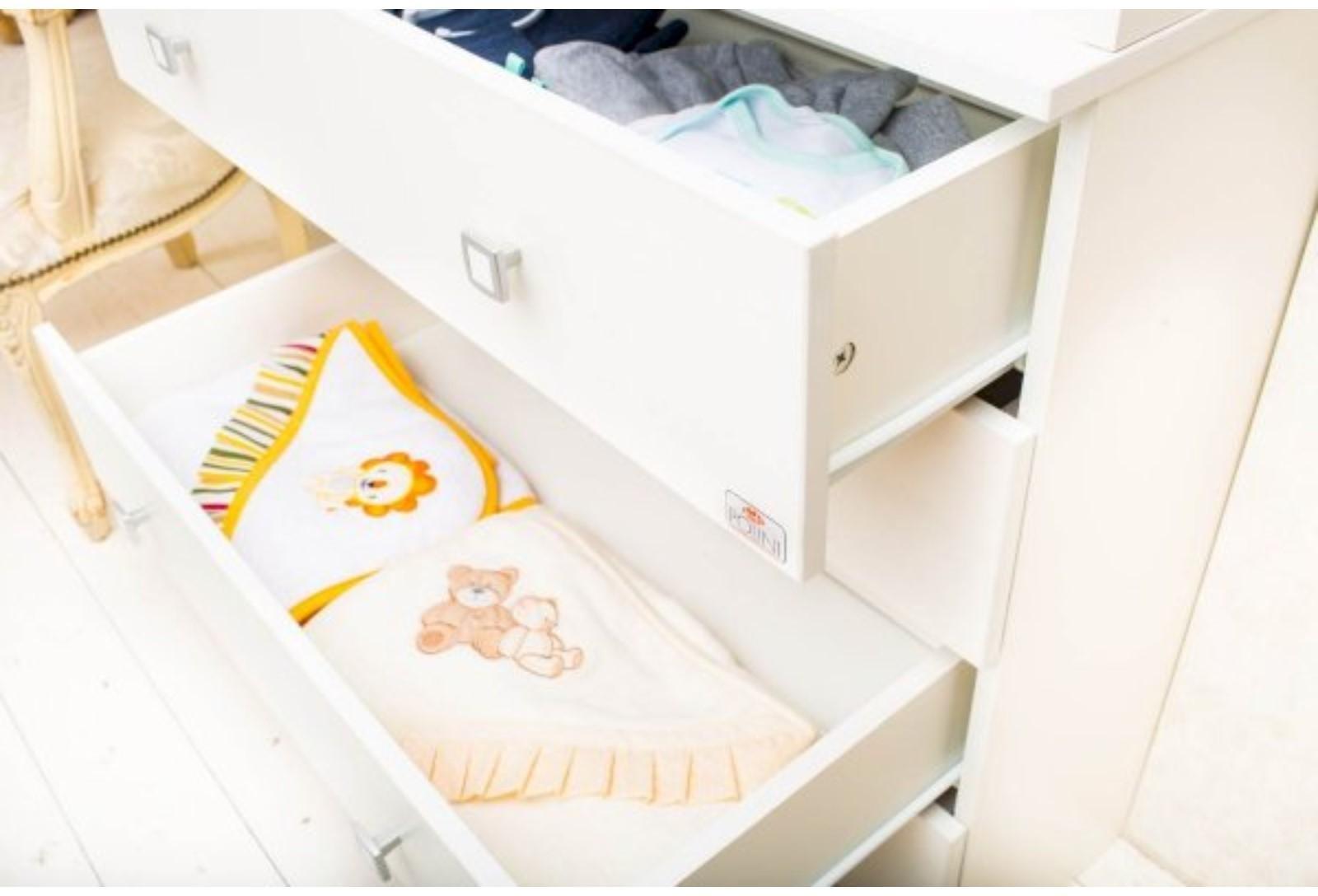 Комод детский с пеленальным столиком 804 «Фея 1580», 4 выдвижных ящика, цвет белый