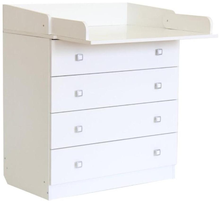 Комод детский с пеленальным столиком 804 «Фея 1580», 4 выдвижных ящика, цвет белый