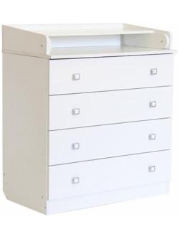 Комод детский с пеленальным столиком 804 «Фея 1580», 4 выдвижных ящика, цвет белый