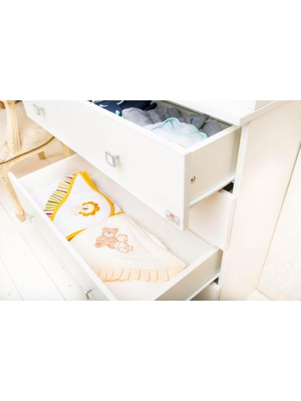 Комод детский с пеленальным столиком 804 «Фея 1580», 4 выдвижных ящика, цвет белый