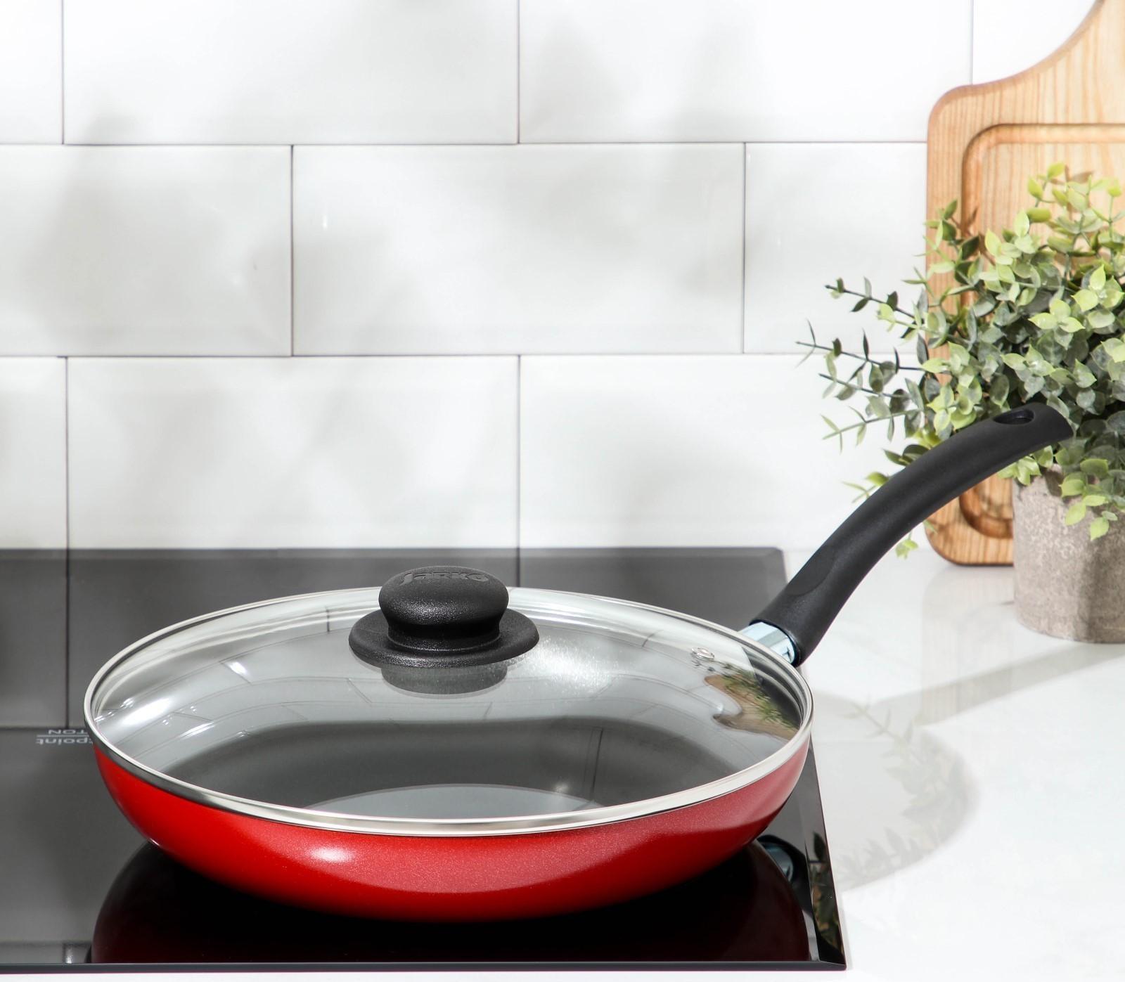 Сковорода Blaze, d=28 см, стеклянная крышка, антипригарное покрытие, цвет красный