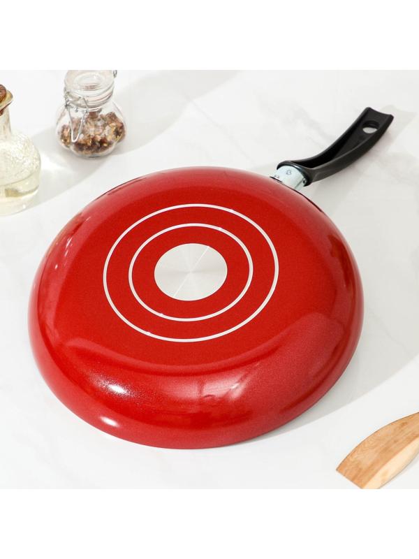 Сковорода Blaze, d=28 см, стеклянная крышка, антипригарное покрытие, цвет красный