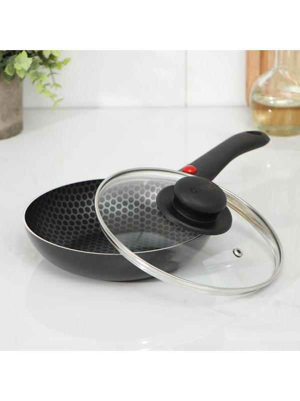 Сковорода Forever, d=18 см, съёмная ручка, стеклянная крышка, антипригарное покрытие, цвет серый