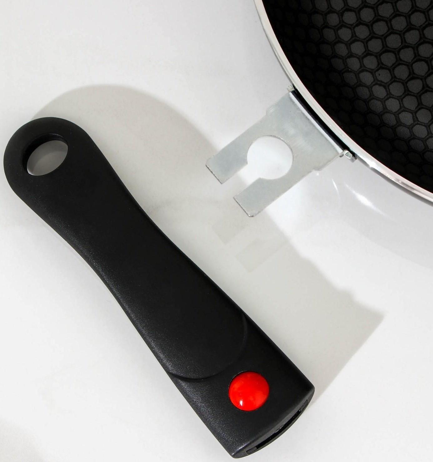 Cковорода Forever, d=24 см, съёмная ручка, стеклянная крышка, антипригарное покрытие, цвет металлик