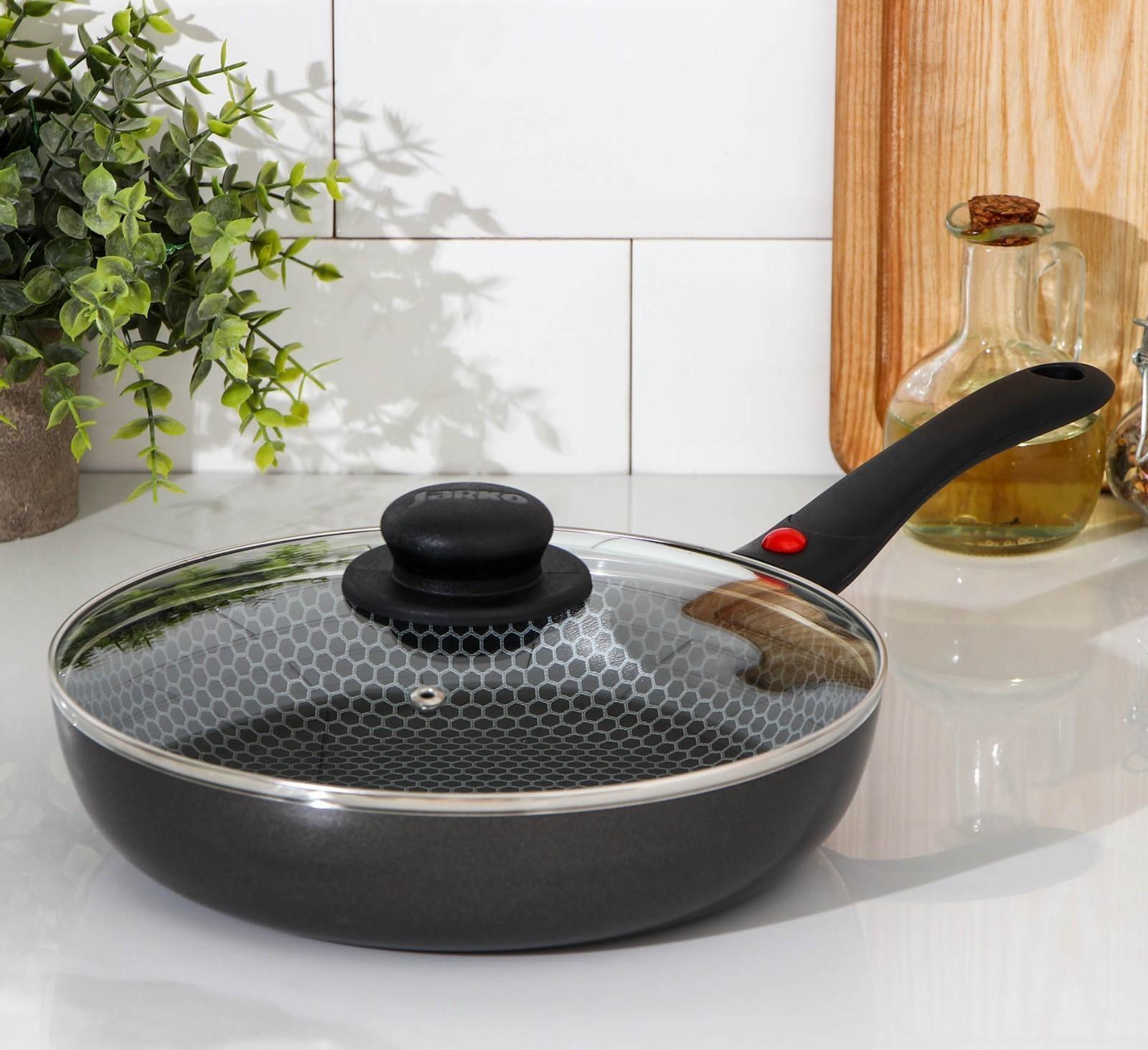 Cковорода Forever, d=24 см, съёмная ручка, стеклянная крышка, антипригарное покрытие, цвет металлик