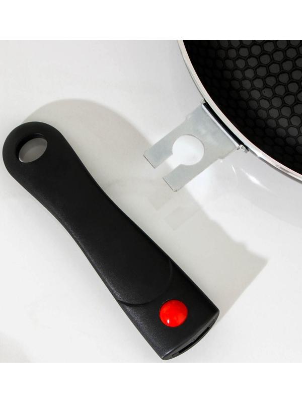 Cковорода Forever, d=24 см, съёмная ручка, стеклянная крышка, антипригарное покрытие, цвет металлик