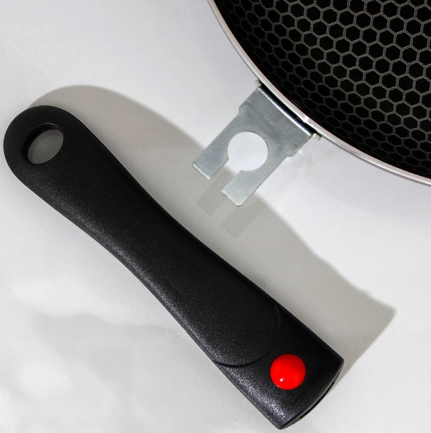 Cковорода Forever, d=26 см, съёмная ручка, стеклянная крышка, антипригарное покрытие, цвет синий