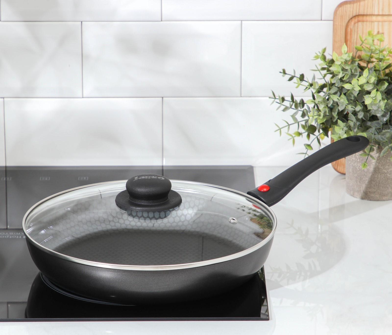 Cковорода Forever, d=28 см, съёмная ручка, стеклянная крышка, антипригарное покрытие, цвет тёмно-серый