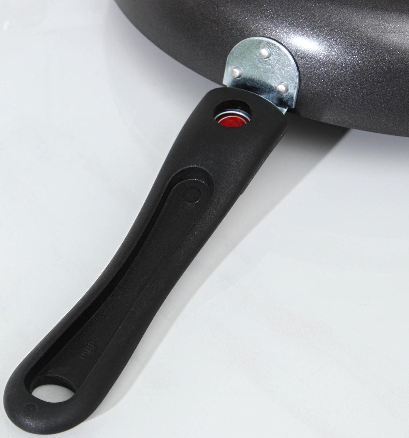 Cковорода Forever, d=28 см, съёмная ручка, стеклянная крышка, антипригарное покрытие, цвет тёмно-серый